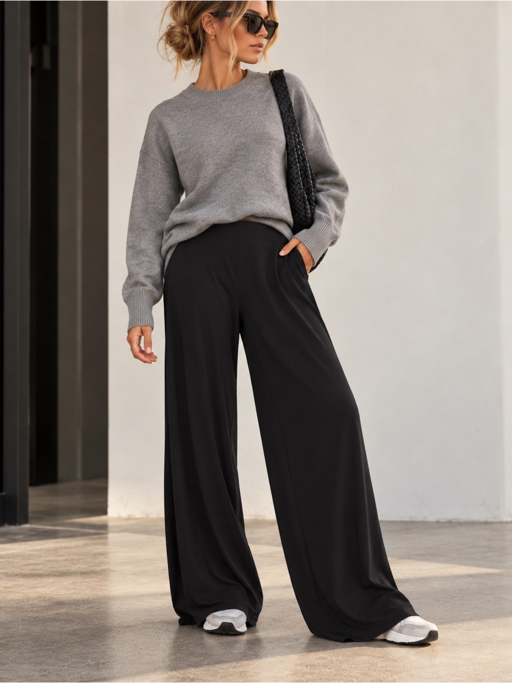 R&M Richards Wide Leg Palazzo Pants Black 18W
